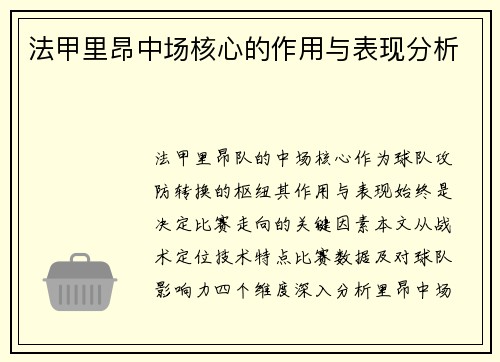 法甲里昂中场核心的作用与表现分析